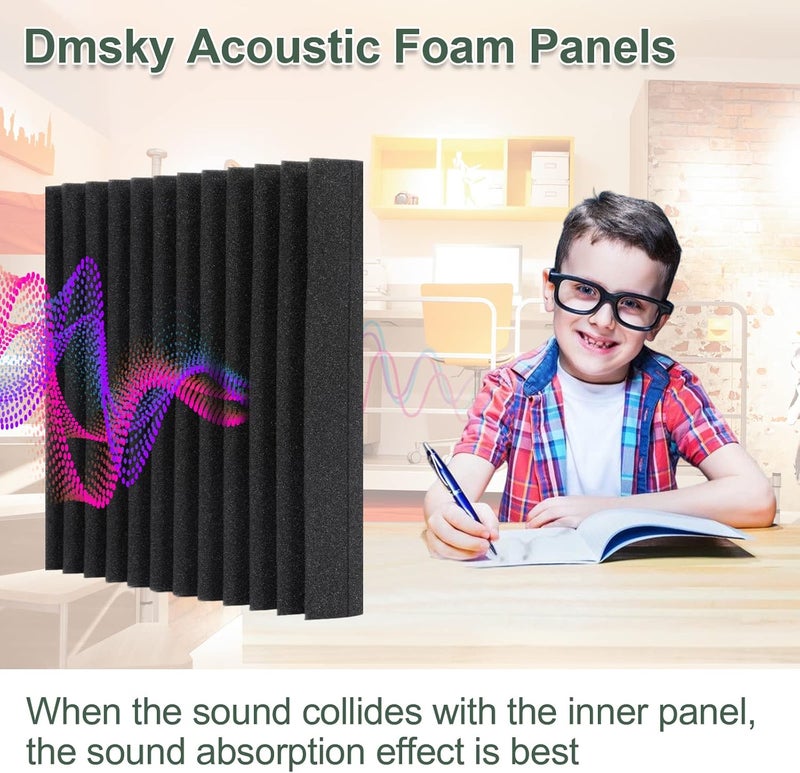Dmsky 50 Pack Acoustic Foam Panels,2"X 12" X 12"Sound Proof Foam PanelsHigh Density Sound Absorbing Panels,Soundproof Wedges Panels for Studio Recording & Office & Home - Image 3